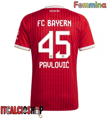 Bayern Munich Aleksandar Pavlovic #45 Prima Maglia Femmina 2026-27 Manica Corta